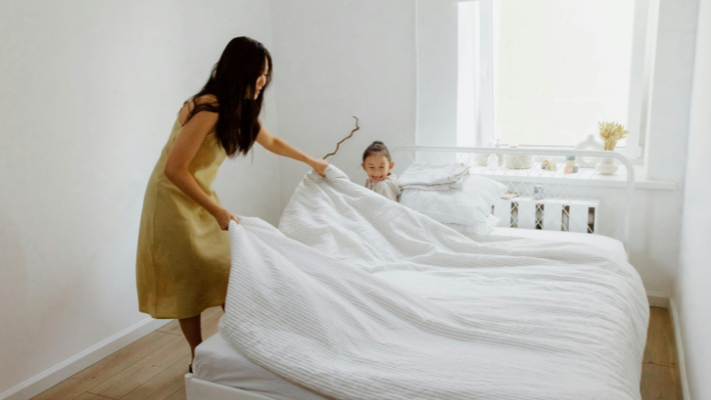 organização funcional em dia comum com crianças